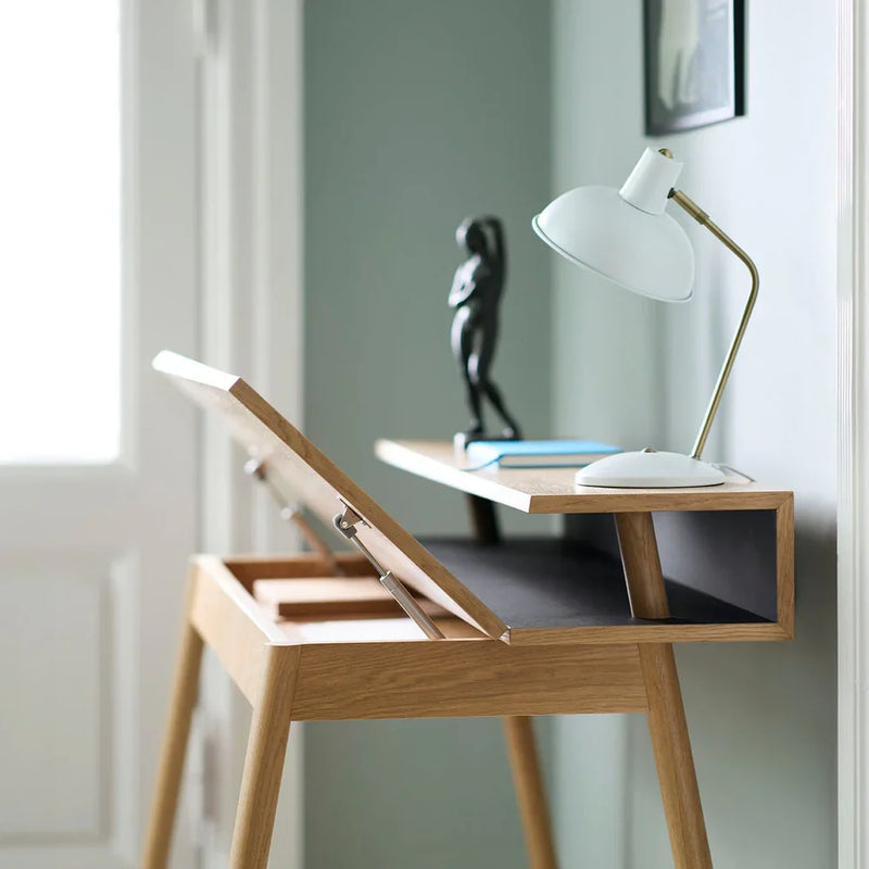 FDB Møbler C68 Nørrebro Desk, Nature Lacquered Oak/Nero Linoleum