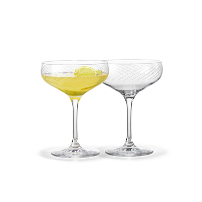Holmegaard Cabernet Lines Cocktail Glass, Clear, 9.8 Oz, 2 Pcs.