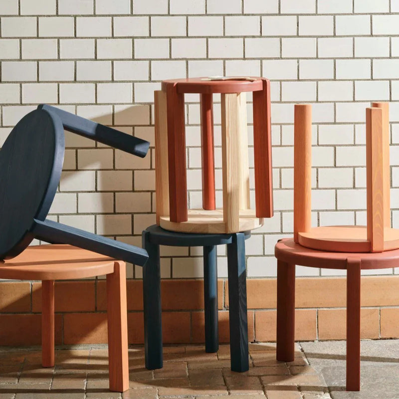 FDB Møbler D108 Ragnesminde Side Table, Solid Carmine Red Oiled Pine