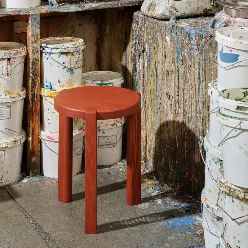 FDB Møbler D108 Ragnesminde Side Table, Solid Carmine Red Oiled Pine