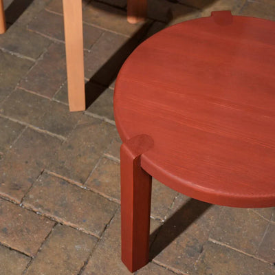 FDB Møbler D108 Ragnesminde Coffee Table, Solid Carmine Red Oiled Pine