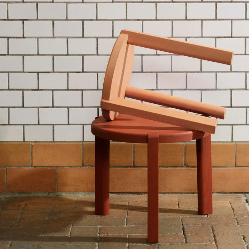 FDB Møbler D108 Ragnesminde Coffee Table, Solid Carmine Red Oiled Pine