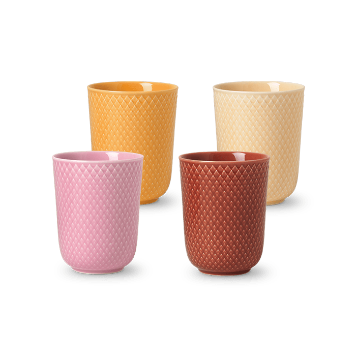 Lyngby Porcelæn Rhombe Color Mug Set, Fall Colors, 4 pc.