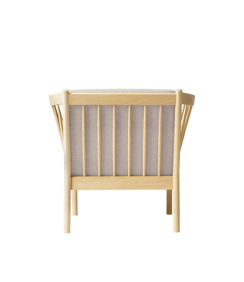 FDB Møbler J146 Armchair, Nature Lacquered Oak/Light Grey