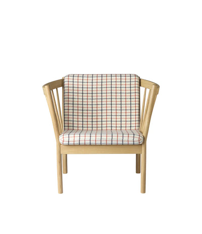FDB Møbler J146 Armchair, Nature Lacquered Oak/Red