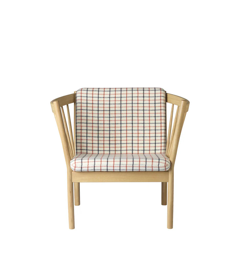 FDB Møbler J146 Armchair, Nature Lacquered Oak/Red