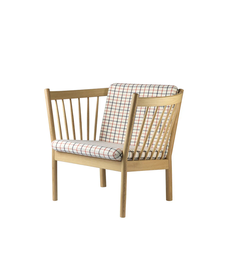 FDB Møbler J146 Armchair, Nature Lacquered Oak/Red