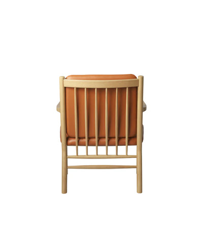 FDB Møbler J147 Armchair, Nature Lacquered Oak/Cognac Leather