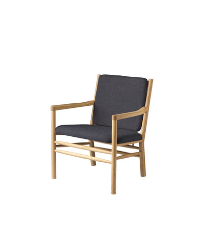 FDB Møbler J147 Armchair, Nature Lacquered Oak/Dark Grey