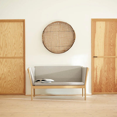 FDB Møbler J148 2 Pers. Couch, Nature Lacquered Oak/Beige