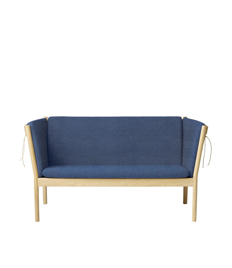 FDB Møbler J148 2 Pers. Couch, Nature Lacquered Oak/Dark Blue