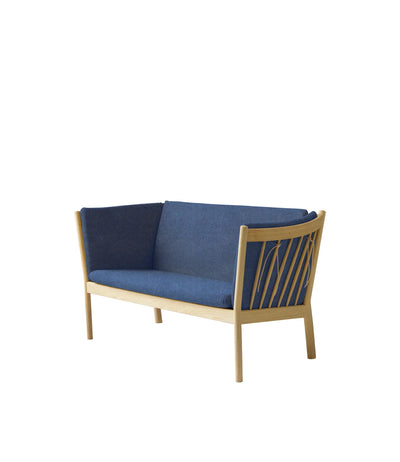 FDB Møbler J148 2 Pers. Couch, Nature Lacquered Oak/Dark Blue