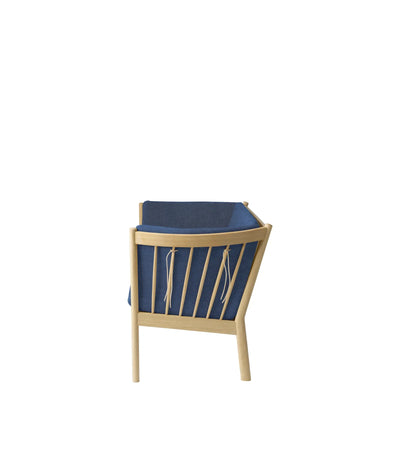 FDB Møbler J148 2 Pers. Couch, Nature Lacquered Oak/Dark Blue