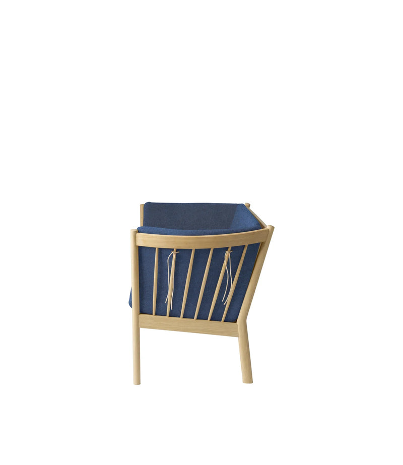 FDB Møbler J148 2 Pers. Couch, Nature Lacquered Oak/Dark Blue