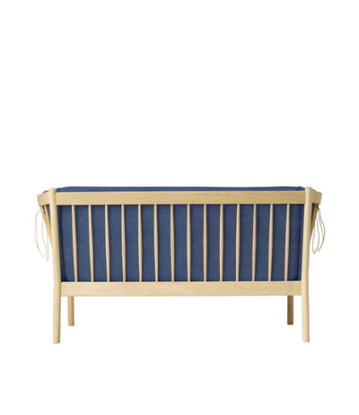 FDB Møbler J148 2 Pers. Couch, Nature Lacquered Oak/Dark Blue