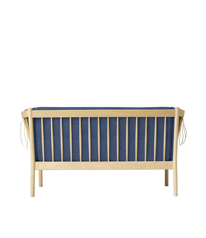 FDB Møbler J148 2 Pers. Couch, Nature Lacquered Oak/Dark Blue