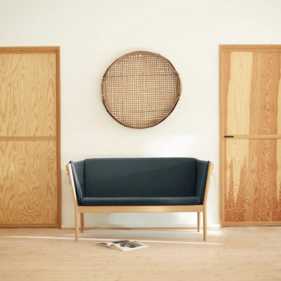 FDB Møbler J148 2 Pers. Couch, Nature Lacquered Oak/Dark Grey