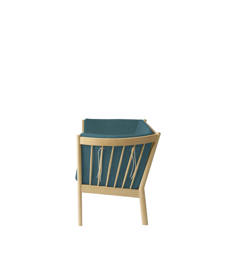 FDB Møbler J148 2 Pers. Couch, Nature Lacquered Oak/Green