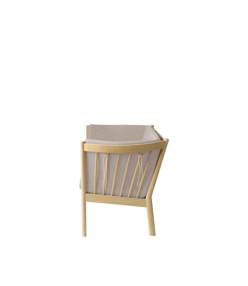 FDB Møbler J148 2 Pers. Couch, Nature Lacquered Oak/Light Grey