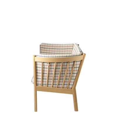 FDB Møbler J148 2 Pers. Couch, Nature Lacquered Oak/Red Wool