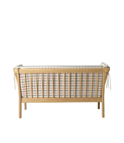 FDB Møbler J148 2 Pers. Couch, Nature Lacquered Oak/Red Wool