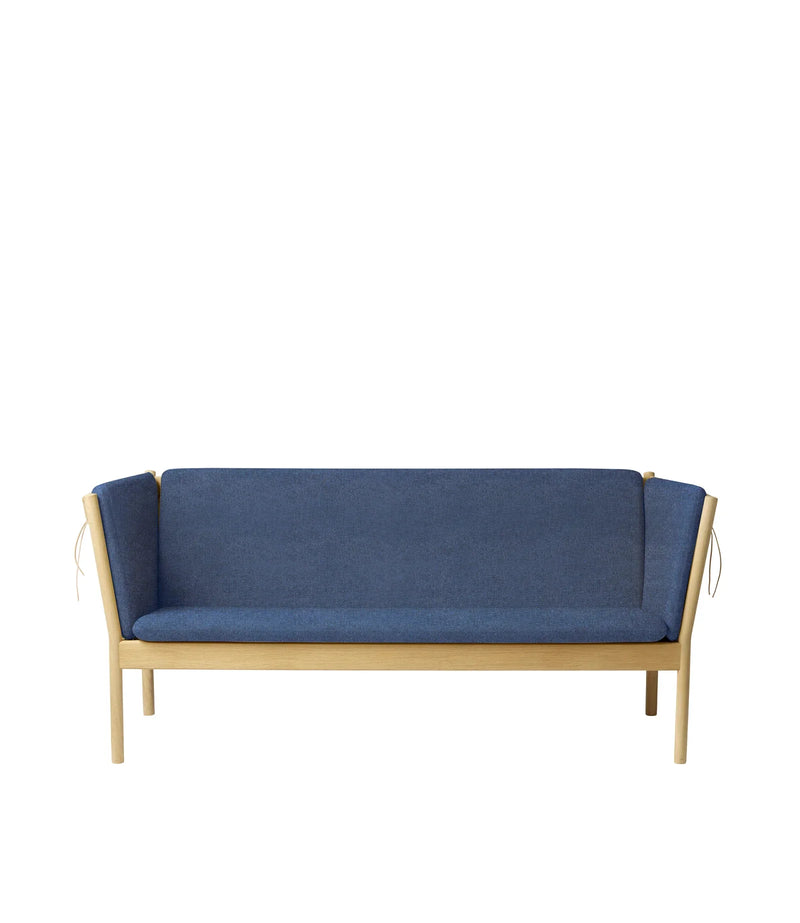 FDB Møbler J149 3 Pers. Couch, Nature Lacquered Oak/Dark Blue