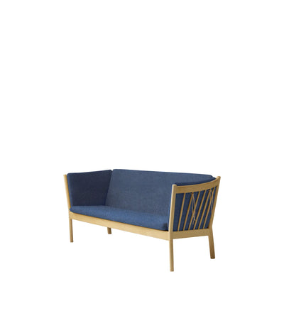 FDB Møbler J149 3 Pers. Couch, Nature Lacquered Oak/Dark Blue