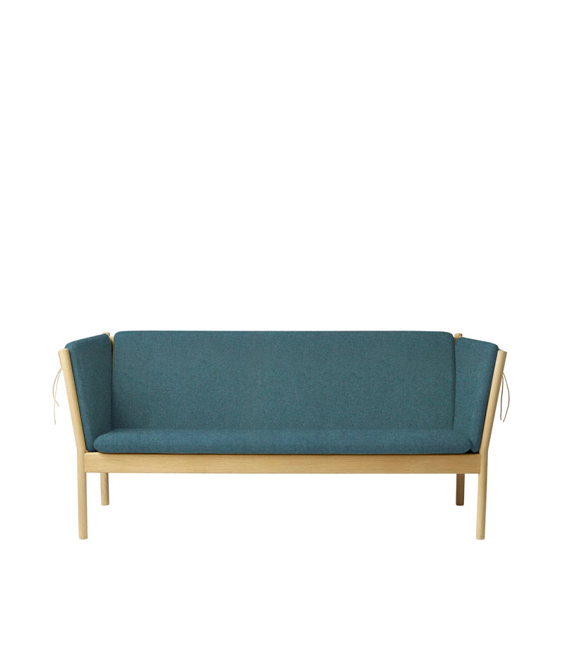 FDB Møbler J149 3 Pers. Couch, Nature Lacquered Oak/Green
