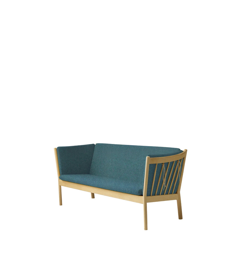 FDB Møbler J149 3 Pers. Couch, Nature Lacquered Oak/Green