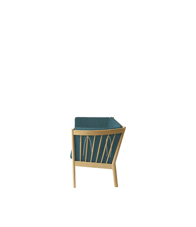 FDB Møbler J149 3 Pers. Couch, Nature Lacquered Oak/Green