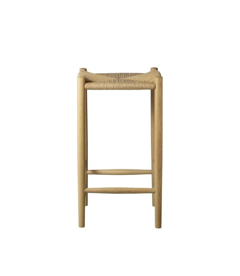 FDB Møbler J164C Counter Stool, Nature Lacquered Oak, Squared