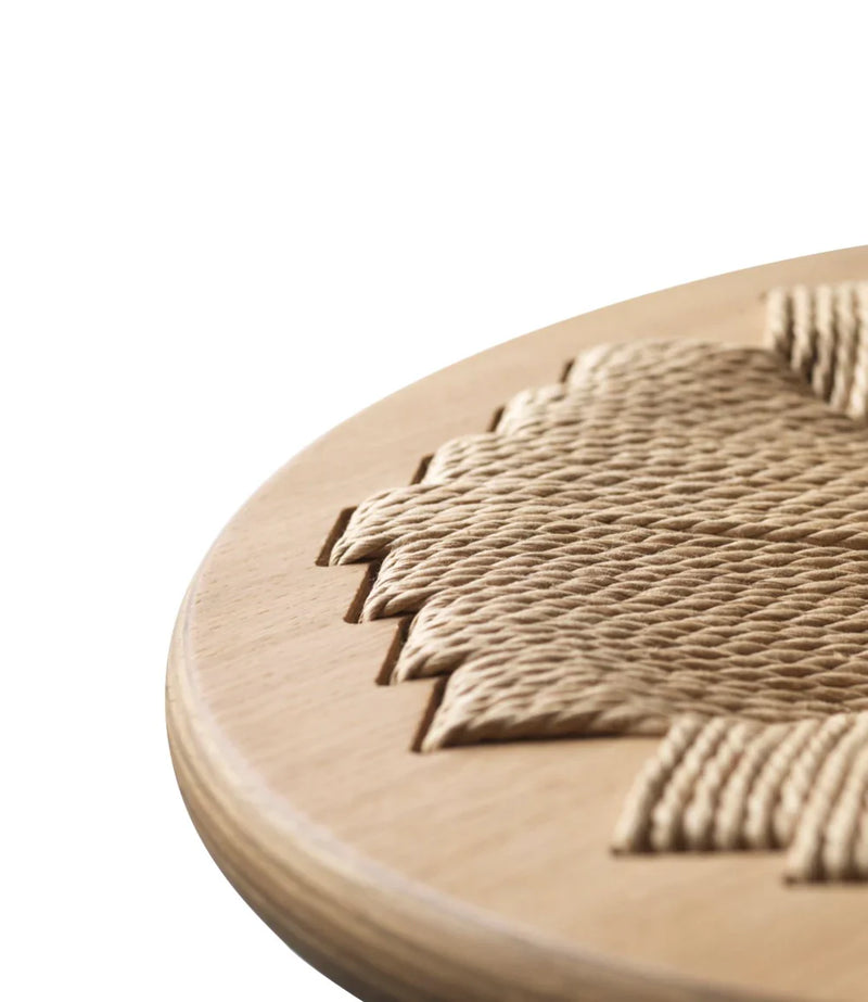 FDB Møbler J165B Bar Stool, Nature Lacquered Oak, Round