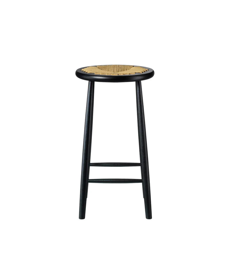 FDB Møbler J165C Counter Stool, Jet Black Oak, Round
