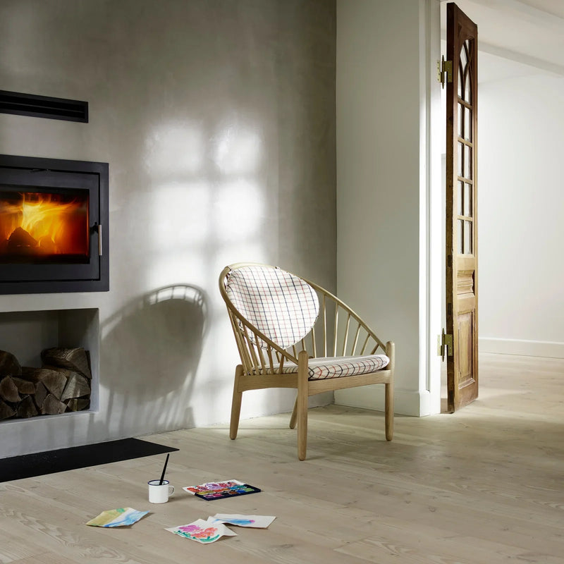 FDB Møbler J166 Jørna Chair, Nature Lacquered Oak/Red