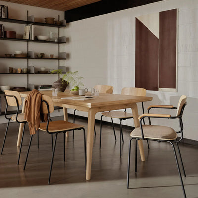 FDB Møbler J183 Holmen Stackable Chair w/Armrests, Steel Black/Taupe