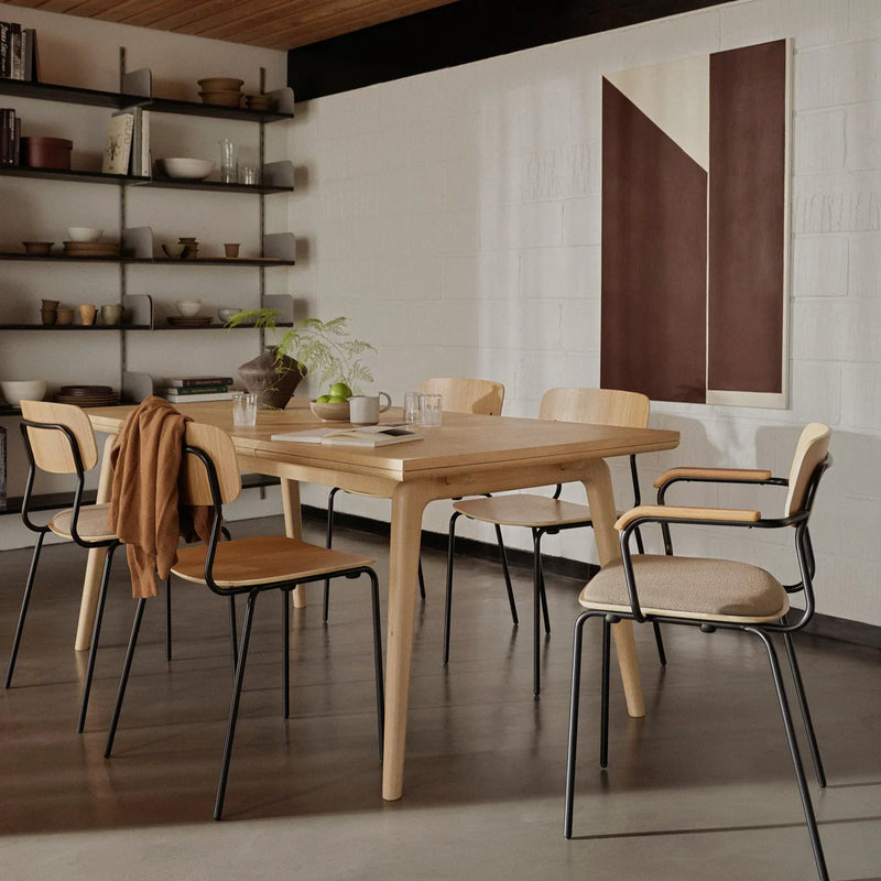 FDB Møbler J183 Holmen Stackable Chair w/Armrests, Steel Black/Taupe