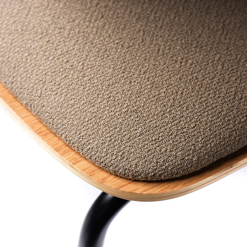 FDB Møbler J183 Holmen Stackable Chair w/Armrests, Steel Black/Taupe