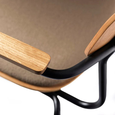 FDB Møbler J183 Holmen Stackable Chair w/Armrests, Steel Black/Taupe