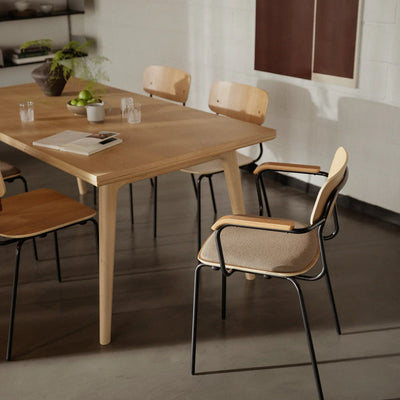 FDB Møbler J183 Holmen Stackable Chair w/Armrests, Steel Black/Taupe