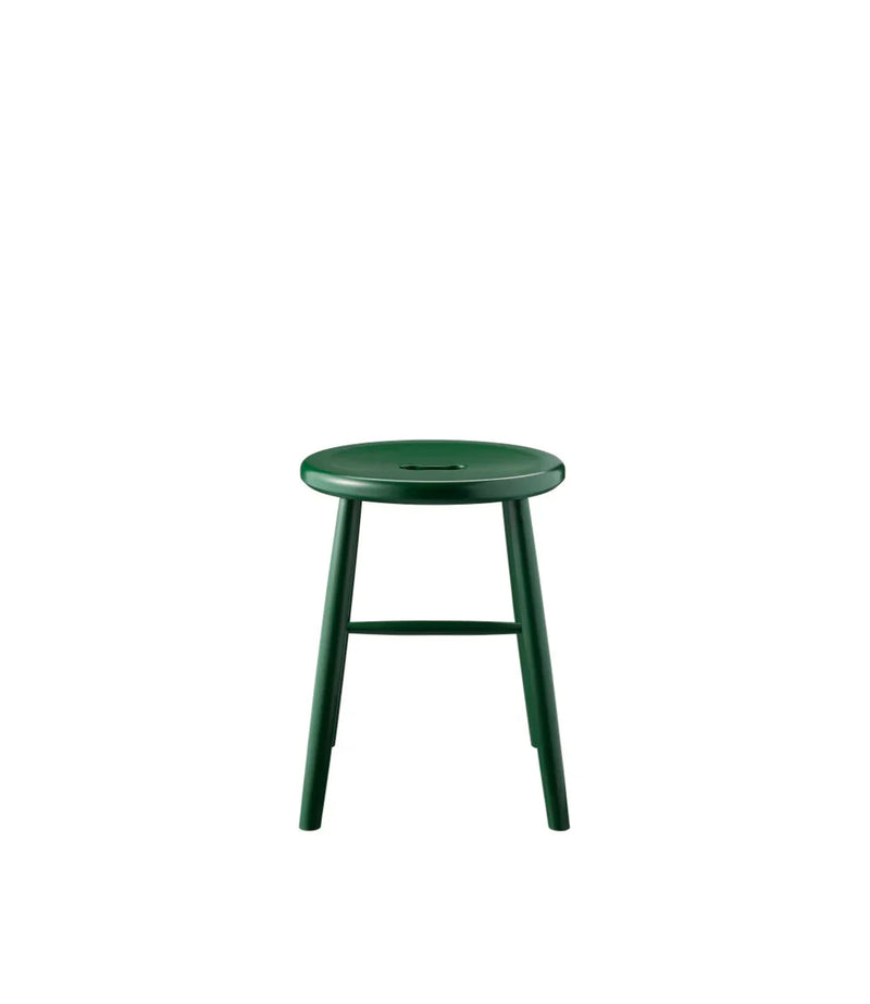 FDB Møbler J27 Stool, Emerald Green Painted Beech
