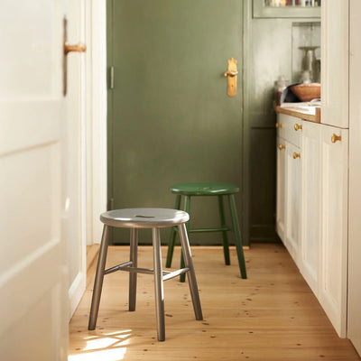 FDB Møbler J27 Stool, Emerald Green Painted Beech