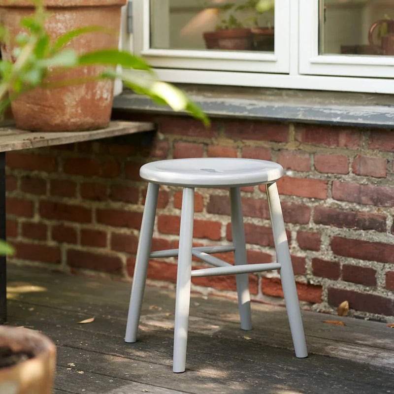 FDB Møbler J27 Stool, Pebble Grey Painted Beech