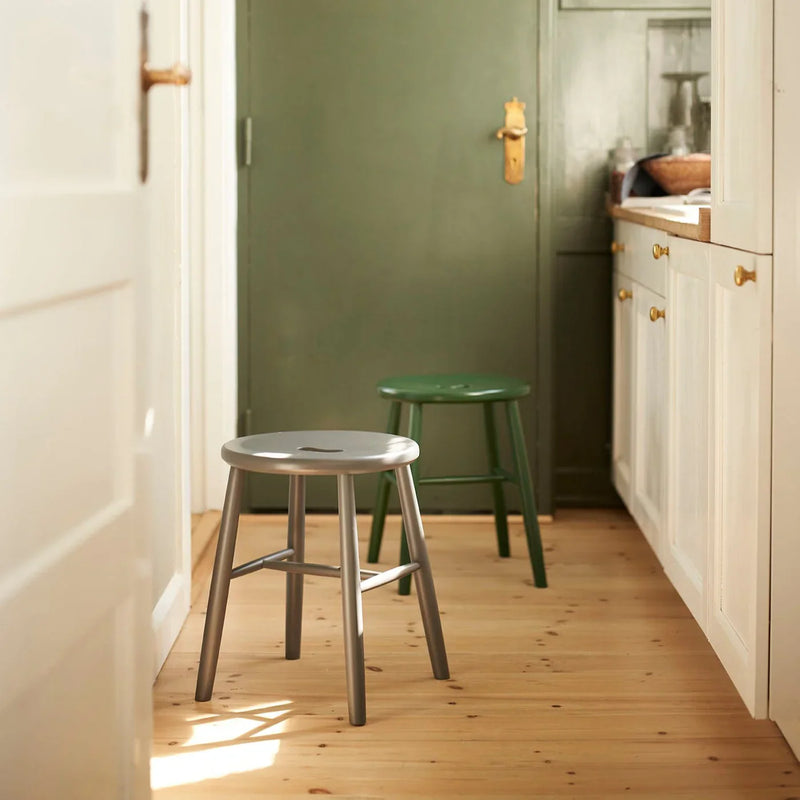 FDB Møbler J27 Stool, Pebble Grey Painted Beech