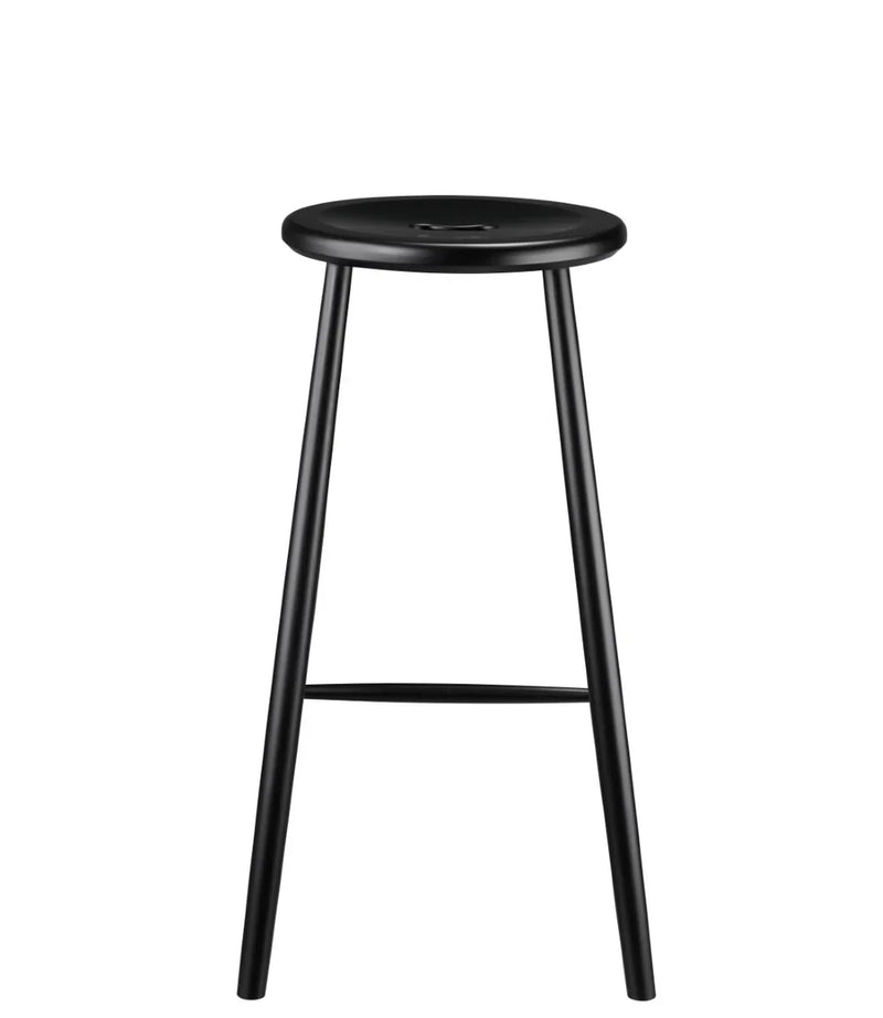 FDB Møbler J27B Bar Stool, Jet Black Painted Beech