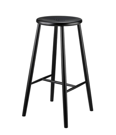 FDB Møbler J27B Bar Stool, Jet Black Painted Beech