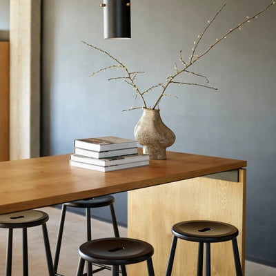 FDB Møbler J27B Bar Stool, Jet Black Painted Beech