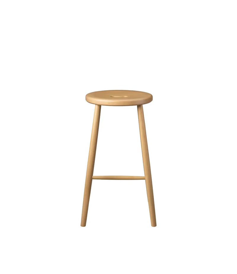 FDB Møbler J27C Counter Stool, Nature Lacquered Beech