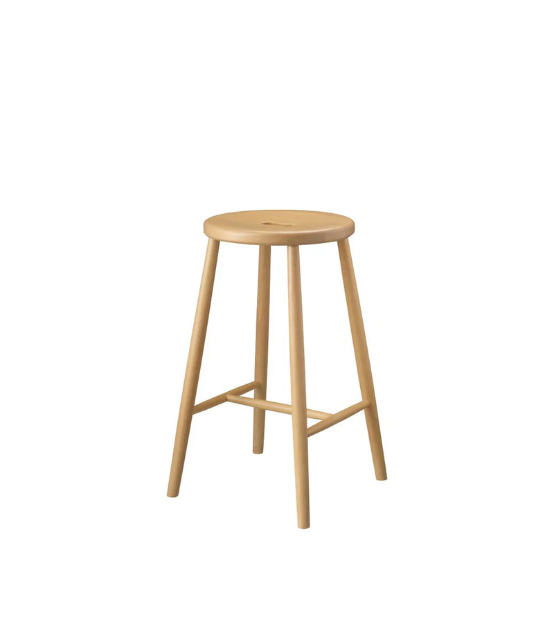 FDB Møbler J27C Counter Stool, Nature Lacquered Beech