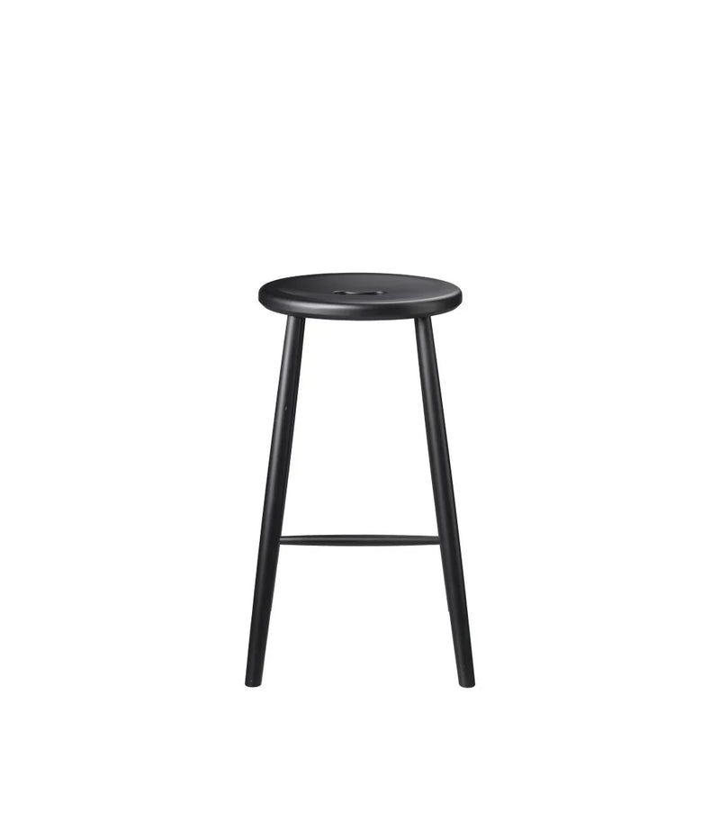 FDB Møbler J27C Counter Stool, Jet Black Painted Beech
