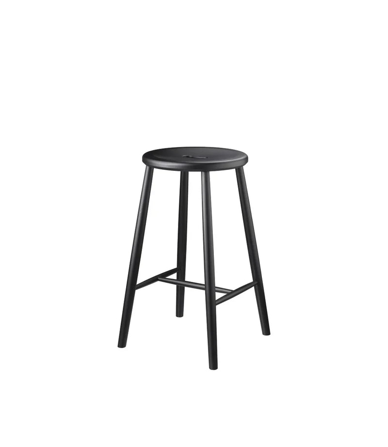 FDB Møbler J27C Counter Stool, Jet Black Painted Beech